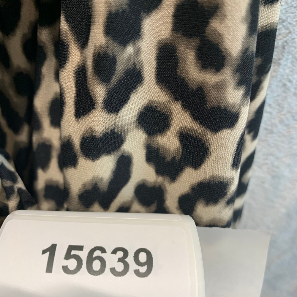 Swim Solutions Women Leopard Print Square Neck Swimdress Black Tan Size 10 16687 - Picture 9 of 9